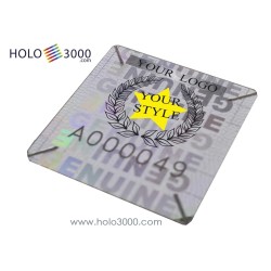 Ologramma adesivo GENUINE personalizzato con logo, numerato e distruttibile 18x18 mm (980 pz)