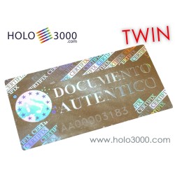 Ologramma adesivo CERTIFIX DOCUMENT Twin 17x33 mm con numerazione gemella (160 pz)