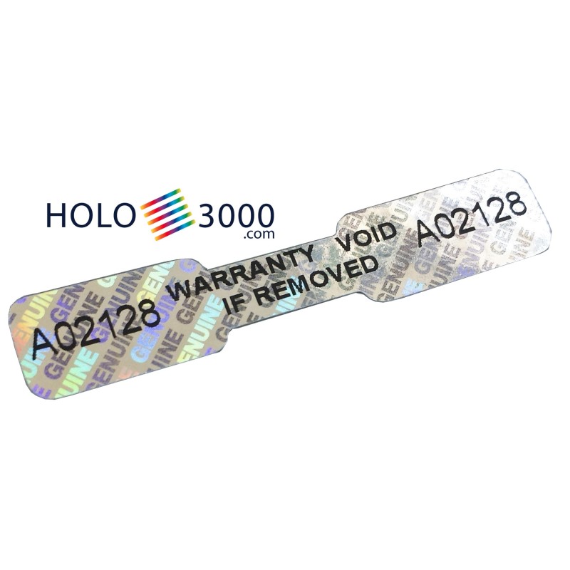 Holographic warranty seal sticker 47x9 mm (210 pcs)