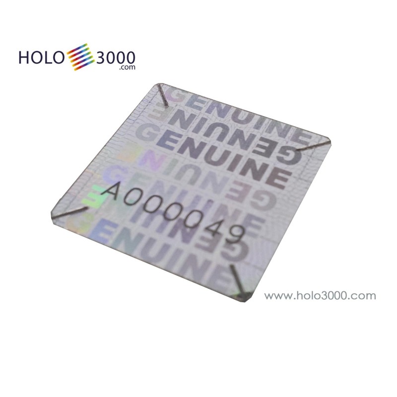 GENUINE numbered tamper-evident hologram sticker 18x18 mm (245 pcs)