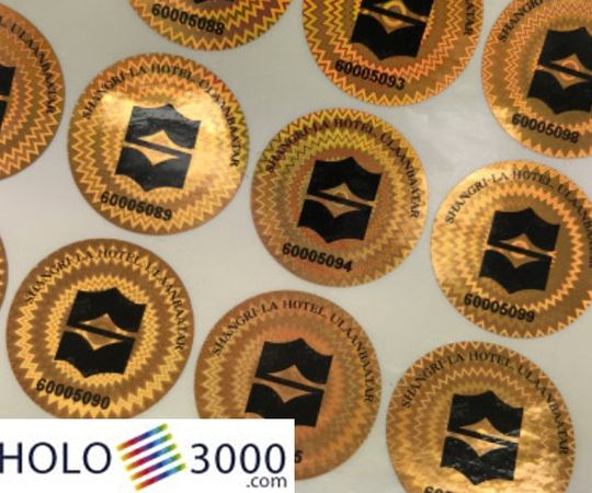 Ologramma adesivo personalizzato: arancio oro