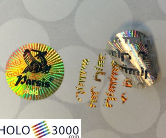 Ologramma personalizzato con logo, distruttibile